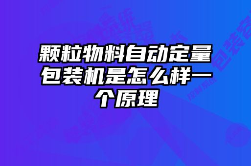 顆粒物料自動定量包裝機(jī)是怎么樣一個原理