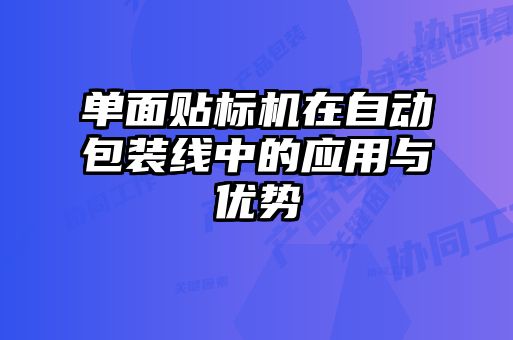 單面貼標機在自動包裝線中的應用與優(yōu)勢