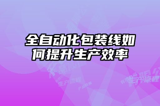 全自動(dòng)化包裝線如何提升生產(chǎn)效率