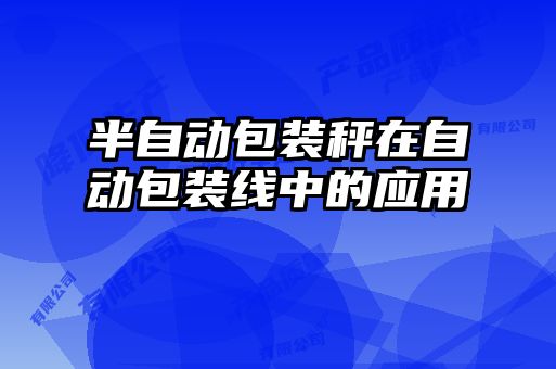 半自動(dòng)包裝秤在自動(dòng)包裝線中的應(yīng)用