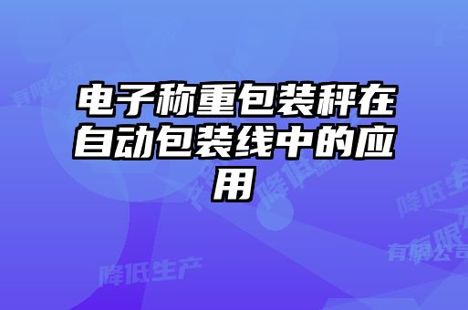 電子稱(chēng)重包裝秤在自動(dòng)包裝線(xiàn)中的應(yīng)用